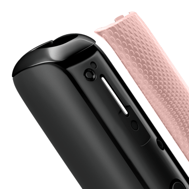 Close-up of Rose Gold Augmented Pattern Ploom Aura front panel, detached from device
