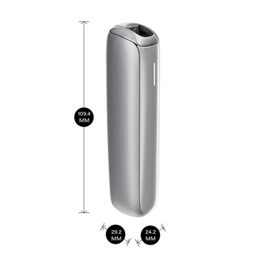 Ploom AURA Luna Silver device dimensions: 10.94cm height x 2.92 cm width and 2.42 cm depth