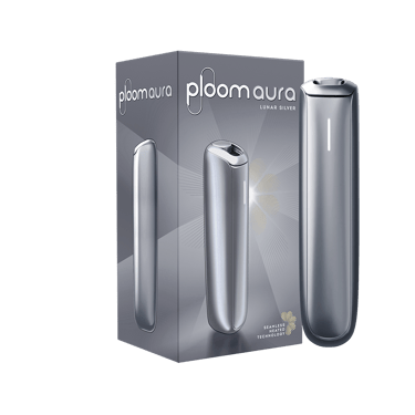 Ploom AURA Lunar Silver pack with device
