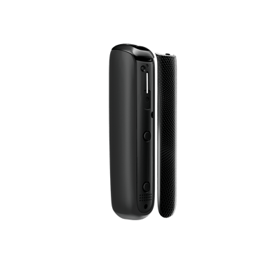 Jet Black Augmented Pattern Ploom Aura front panel side view, separated from device
