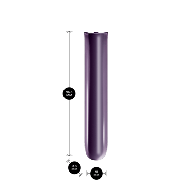 Front-facing view of Ploom Aura front panel in Lavander color dimensions: 9.65cm height x 3.30 cm width and 1.80 cm depth