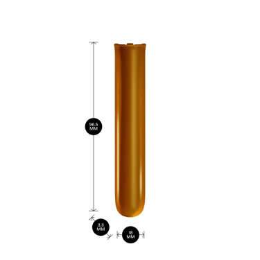 Front-facing view of Ploom Aura front panel in Mango Sorbet color dimensions: 9.65cm height x 3.30 cm width and 1.80 cm depth