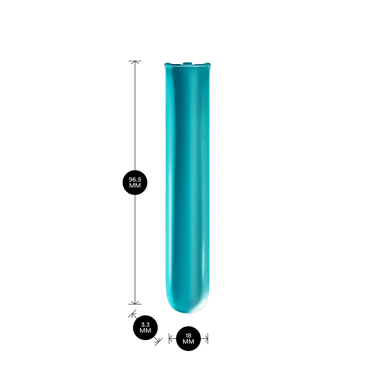Front-facing view of Ploom Aura front panel in Ocean Blue color dimensions: 9.65cm height x 3.30 cm width and 1.80 cm depth