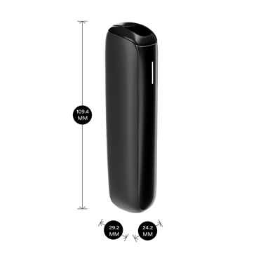 Ploom AURAJet Black device dimensions: 10.94cm height x 2.92 cm width and 2.42 cm depth