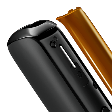 Close-up of Mango Sorbet Ploom AURA front panel, detached from device