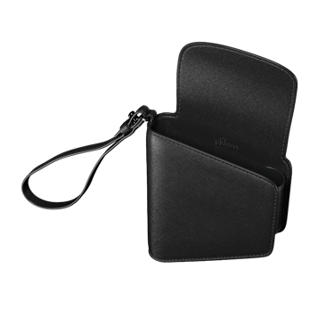 Lateral view of an empty and open Jet Black Duo Carry Case