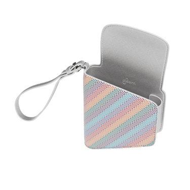 Bočni prikaz prazne i otvorene Multicolored Patterned Canvas Duo futrole
