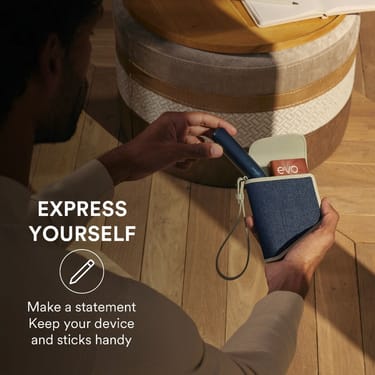 Ploom AURA Duo Carry Case Denim Leather Fusion: express yourself, keep-device-sticks-handy
