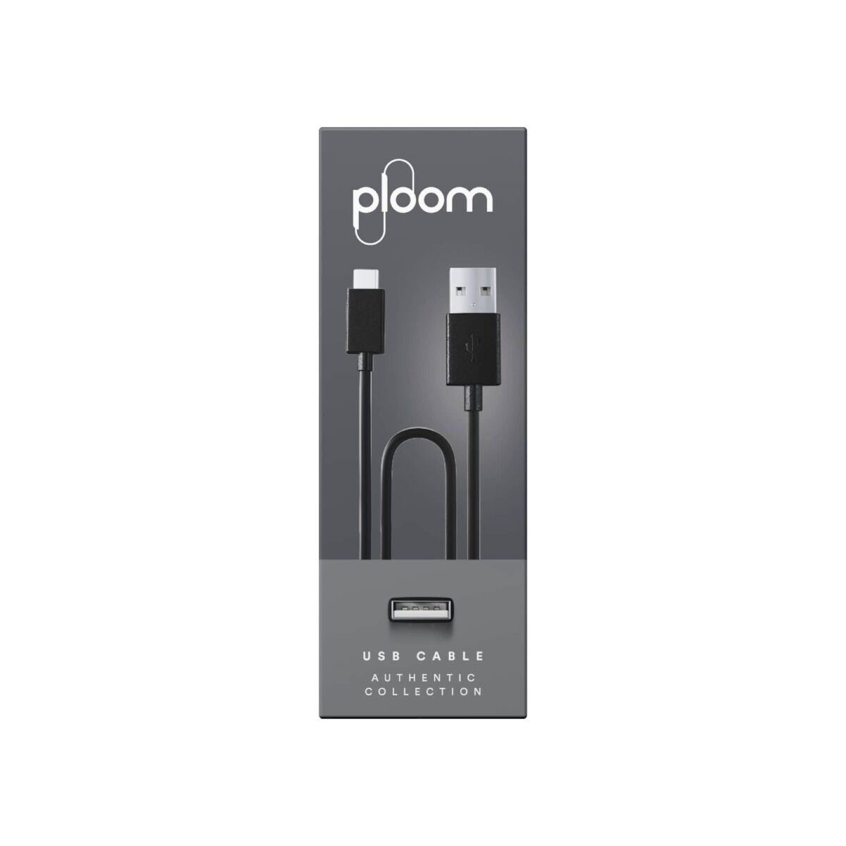 ploom x usb cable black package - front facing