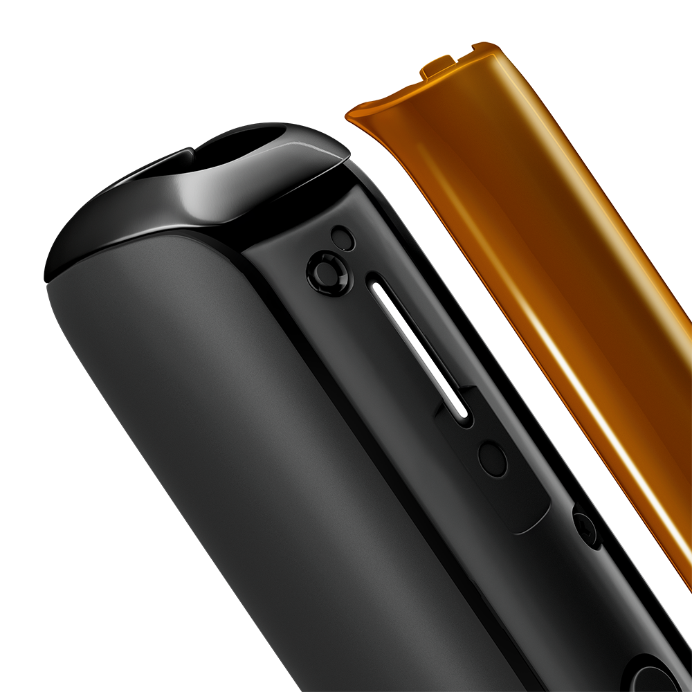 Close-up of Mango Sorbet Ploom AURA front panel, detached from device
